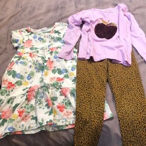 crew cuts & Old Navy 6/7 back to school girl bundle. flippy shirt, pants, dress.
